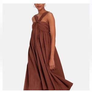 Beautiful brown TELA summer dress perfect for the beach, or wedding